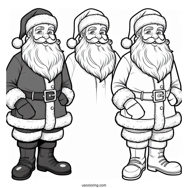 Father Christmas In Complete Suit To Color For Kids