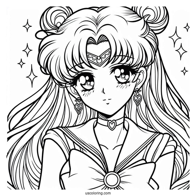 Sailor Mars Rei Hino Coloring Sheet