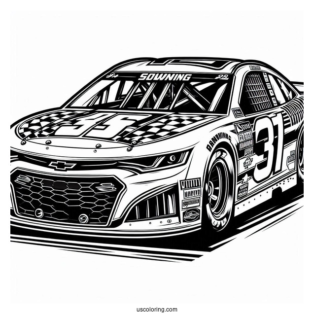 Nascar Race Car Coloring Page
