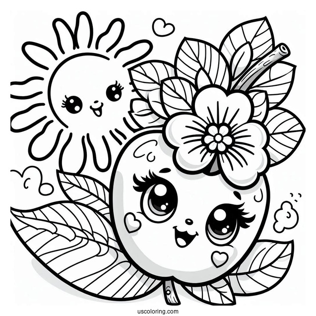 Cartoon Apple Blossom Shopkins Under The Sun Coloring In