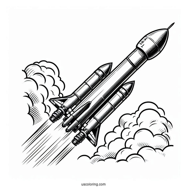 SpaceX Falcon Heavy Rocket Coloring Sheet