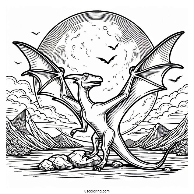 Pterodactyl Coloring Page Fossil
