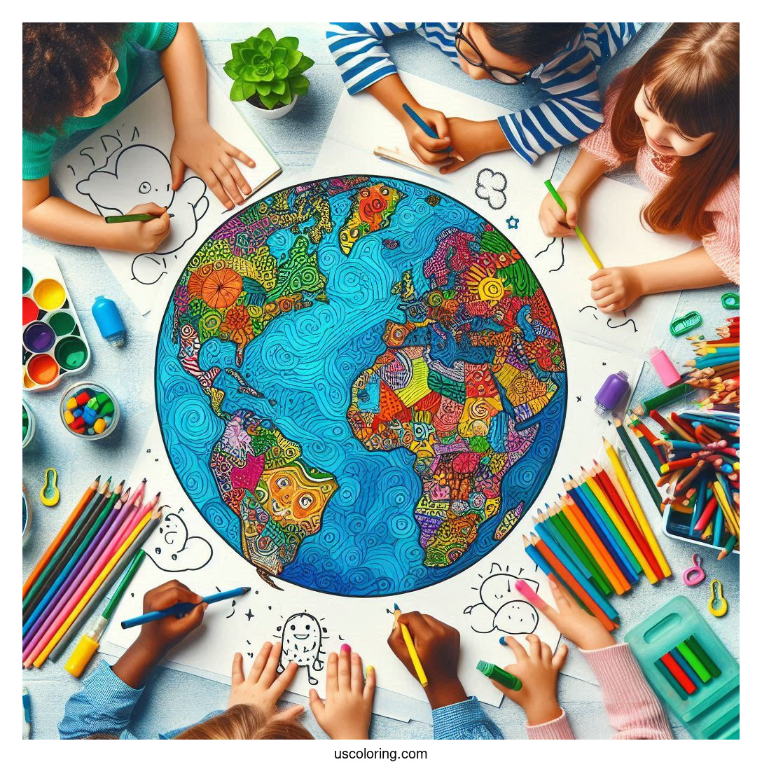 Earth Coloring Pages Featured Image