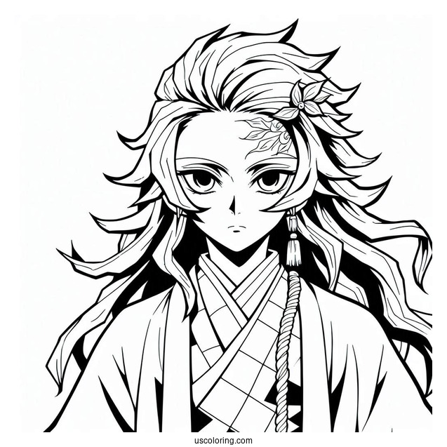Tanjiro Coloring Page With Kyojuro Rengoku