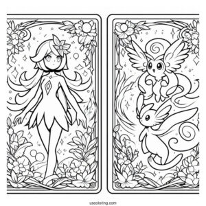 Pokemon Card Back Cover Coloring Sheet For Kids