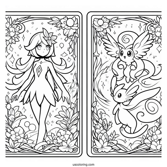 Pokemon Card Back Cover Coloring Sheet For Kids