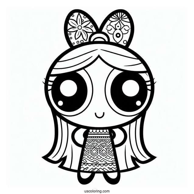 Simple Powerpuff Girls Coloring Page For Kids