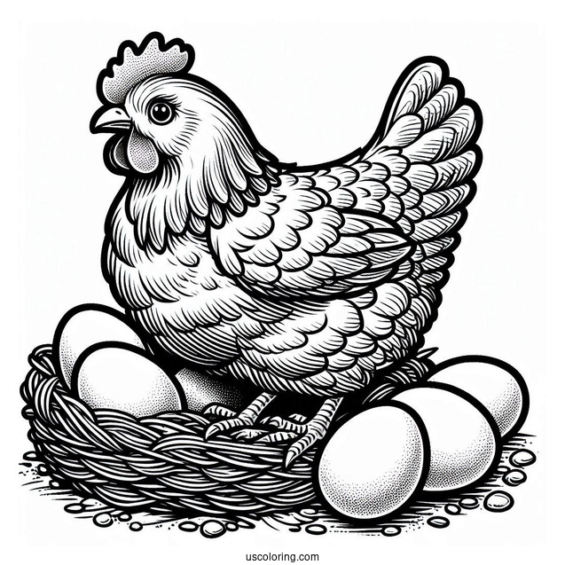 Plymouth Rock Chicken Coloring Sheet