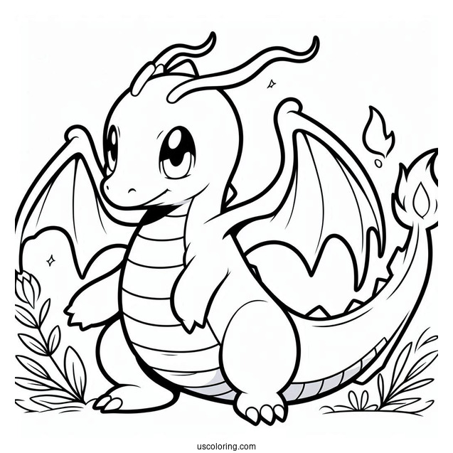 Cute Dragonite Pokemon To Color