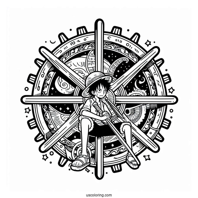 Luffy Coloring Page Boundman Gear In The Sky