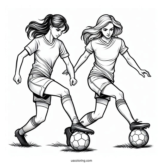 Two Football Players Contending For Ball