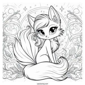 Tails Coloring Page In Front Of The Gold Ring