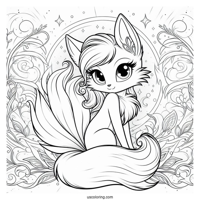 Tails Coloring Page In Front Of The Gold Ring