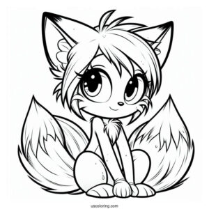 Zooey In Love With Tails Coloring Page