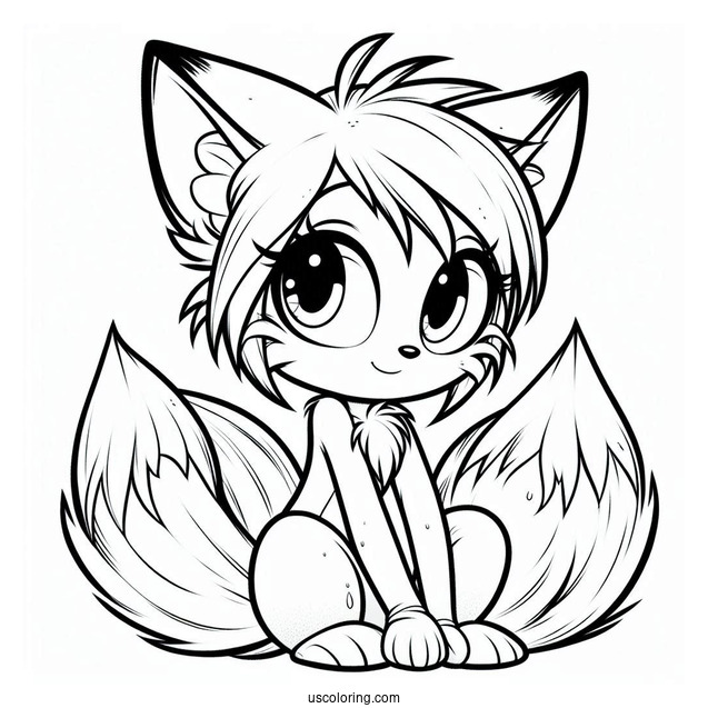 Zooey In Love With Tails Coloring Page