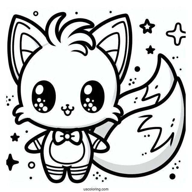 Kawaii Tails Coloring Page For Preschoolers