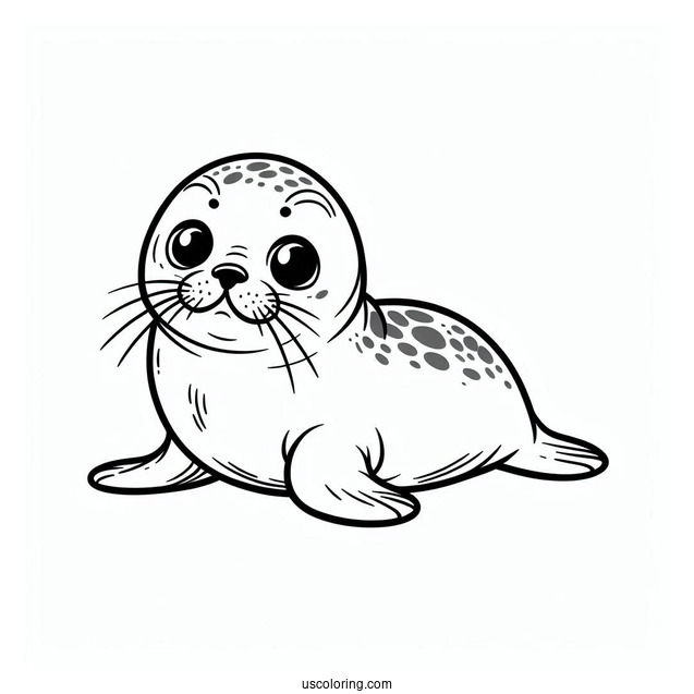 Easy Outline Of Baby Seal Coloring Page