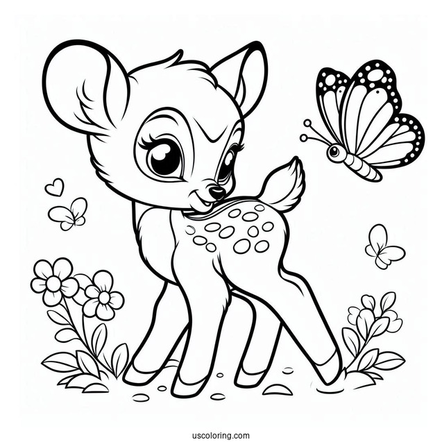 Bambi With Butterfly On His Tail