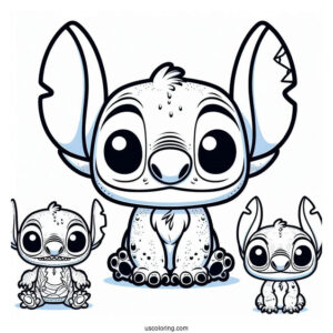 Cute Stitch Funko Pop Coloring Page
