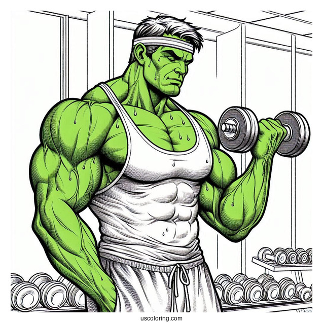 Highly Detailed Hulk Coloring For Adults
