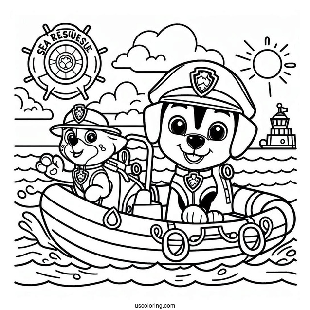 Sea Rescue Paw Patrol Coloring Sheet