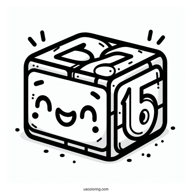 Smiling 16 Numberblocks Coloring Page