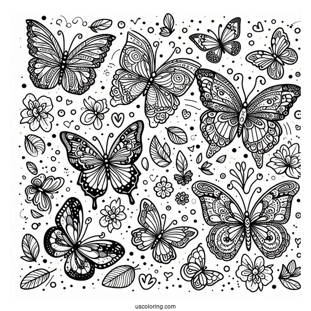 Dozens Of Butterflies Fluttering Around