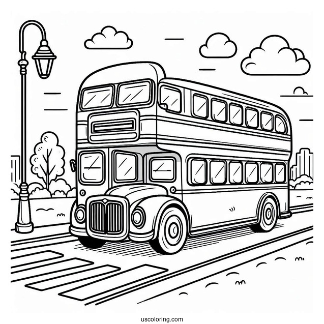 Double Decker Bus Coloring Page