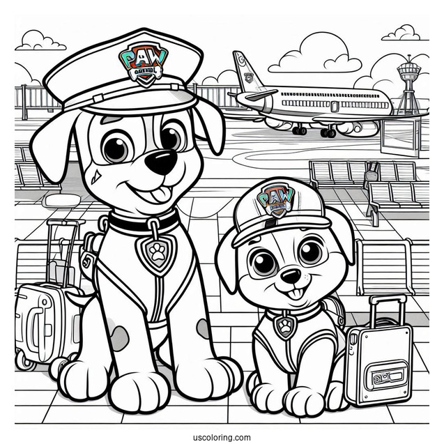 Ryder And Pooch Friends At The Airport