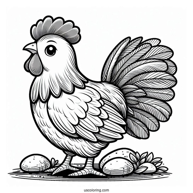Plymouth Rock Chicken Coloring Sheet