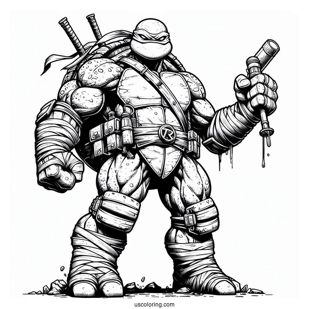 Ninja Turtles Coloring Page Of Detailed Rocksteady
