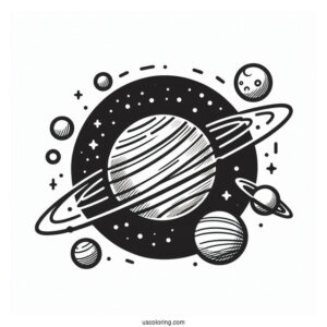 Simple Solar System Coloring Picture