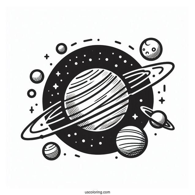 Simple Solar System Coloring Picture