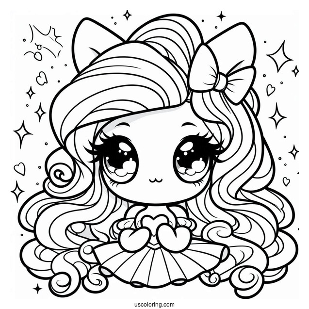 Cute Chibi Rarity Coloring Page For Preschoolers