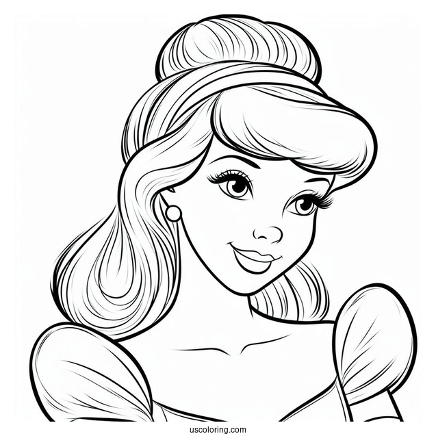 Simple Outline Of Cinderella To Color