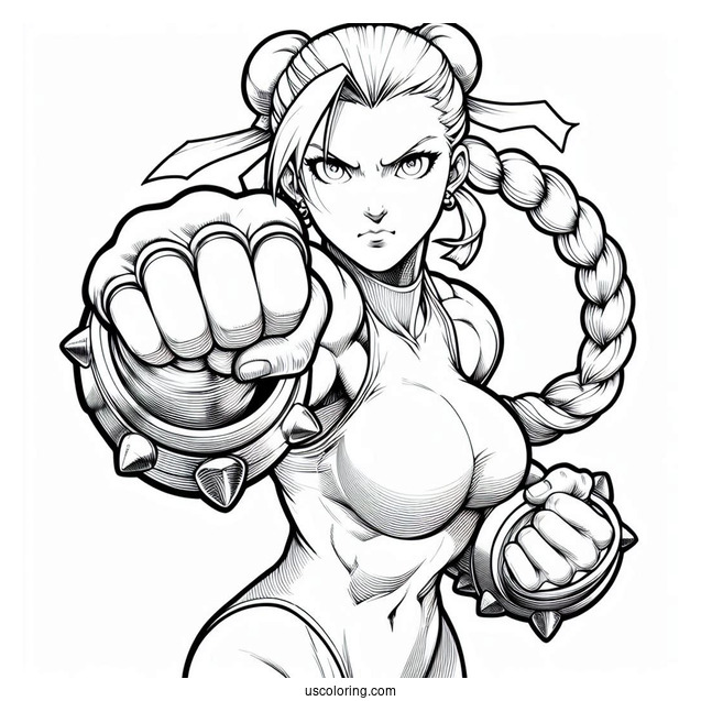 Street Fighter Coloring Page Of Cammy White In Battle Pose