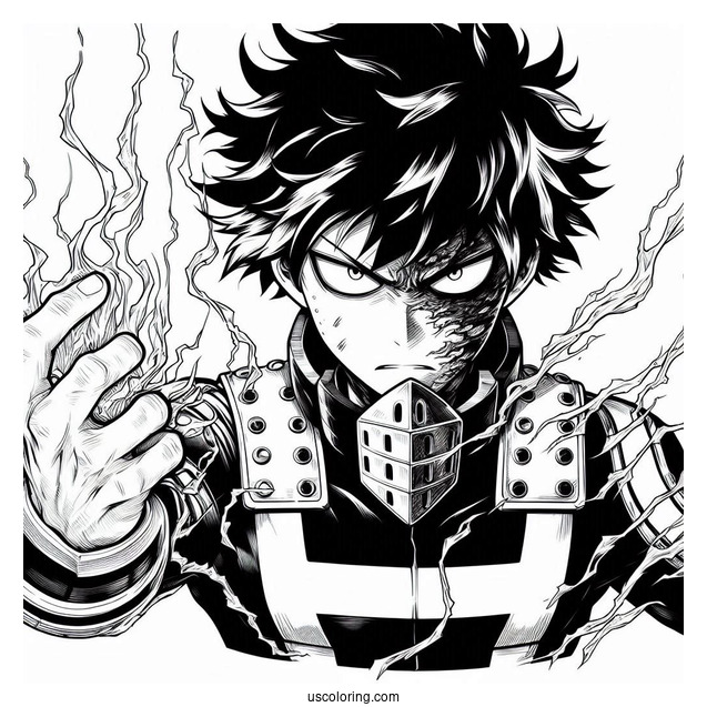 My Hero Academia Coloring Page Of Dark Deku