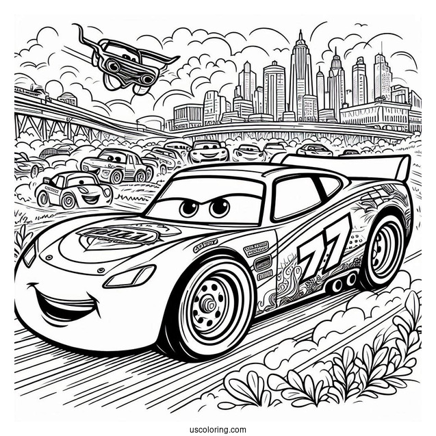Pixar Cars Movie Coloring Page