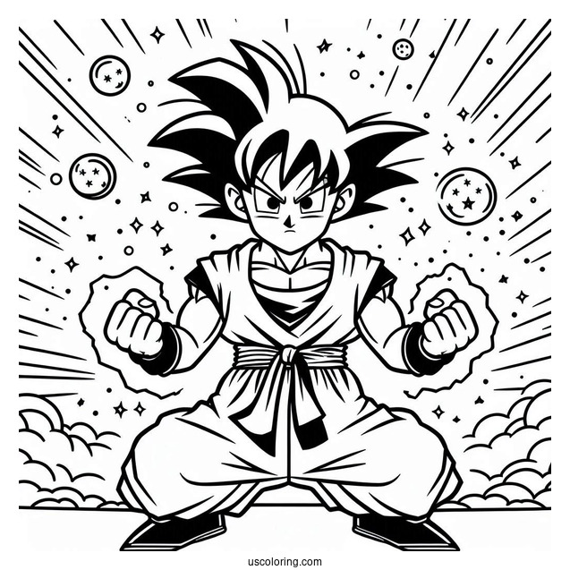 Young Goku Coloring Page For Kids