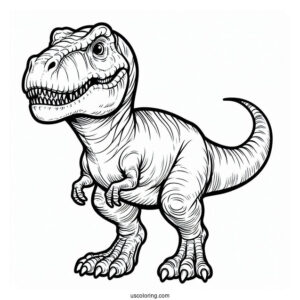 Coloring Page Of a Simple To Color Tyrannosaurus Rex