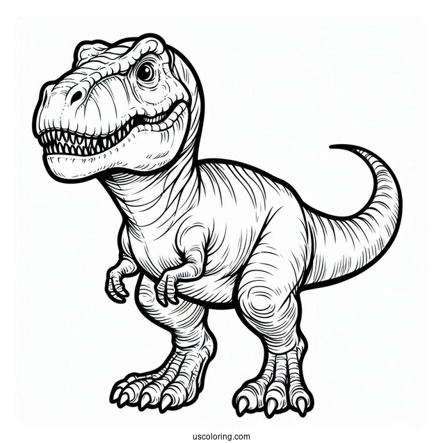 Coloring Page Of a Simple To Color Tyrannosaurus Rex