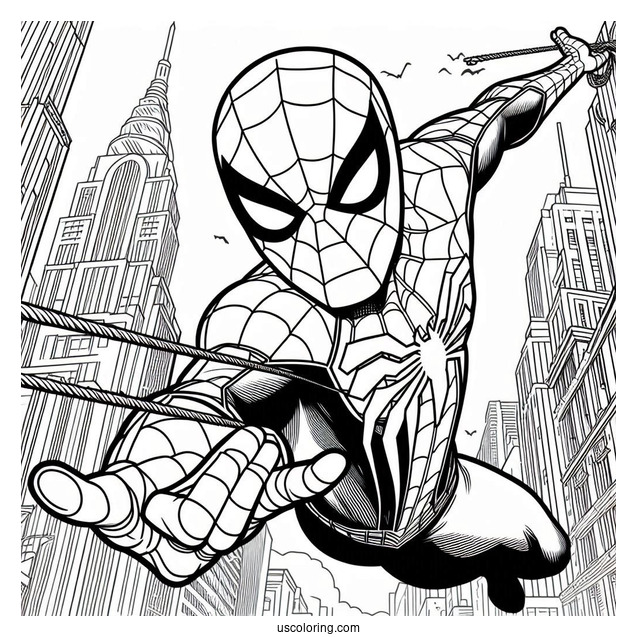 Spider-Man With Web Slinger In City