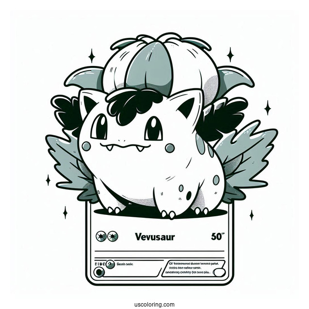 Venusaur Pokemon Card To Color