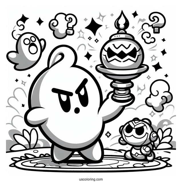 Brawl Stars Coloring Page Of Gene Holding Magical Lamp