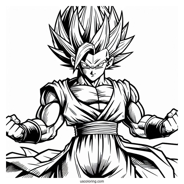 Coloring Page Of Super Saiyan Vegeta