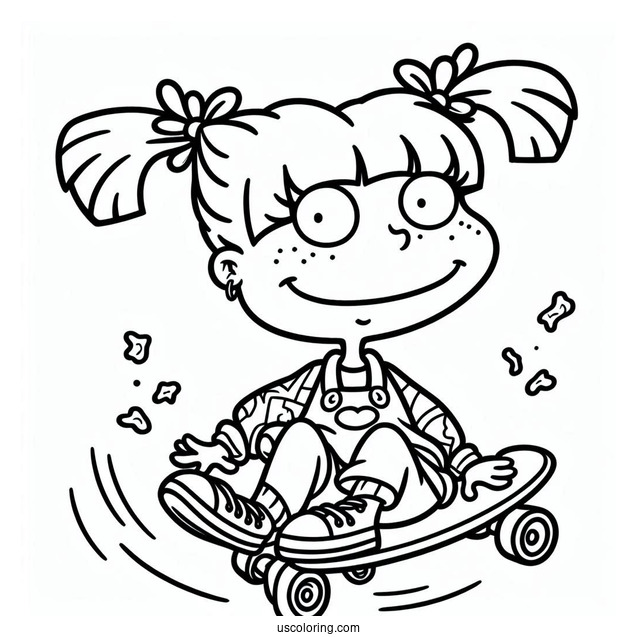 Rugrats Coloring Page Of Easy Outline Of Angelica Pickles
