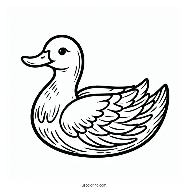 Simple Outline Of a Duck To Color