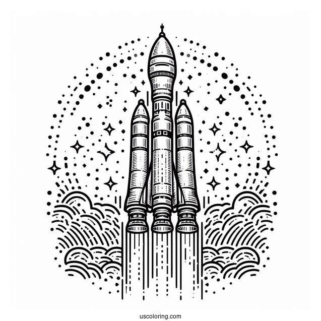 Detailed Outline Of Soyuz Rocket To Color