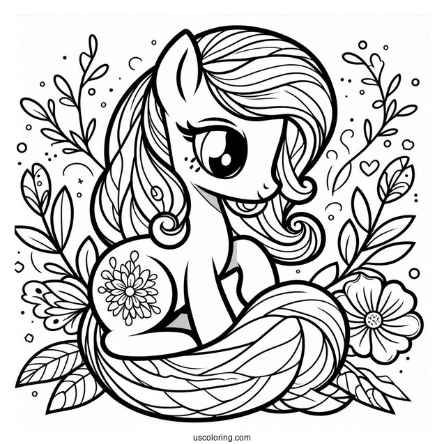 Simple Pipp Petals Pony Coloring Sheet for Kids
