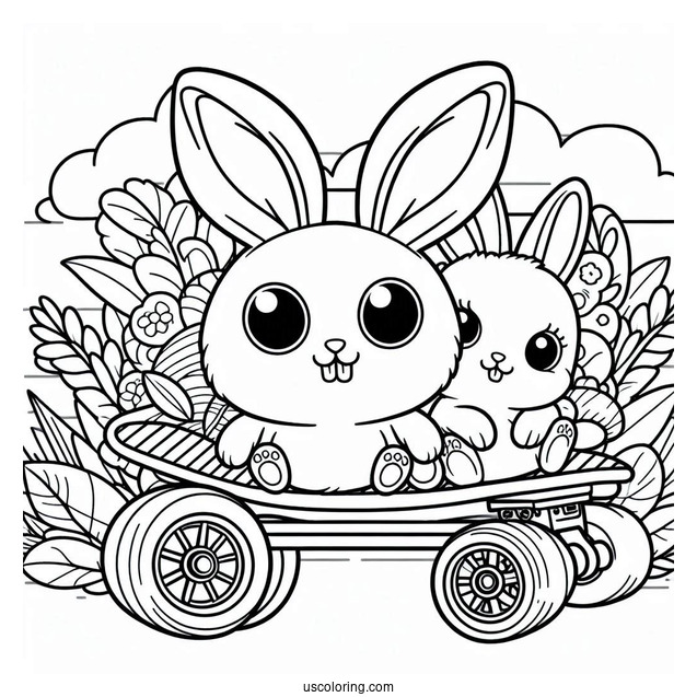 Sunny Bunnies Coloring Page Turbo On A Skateboard